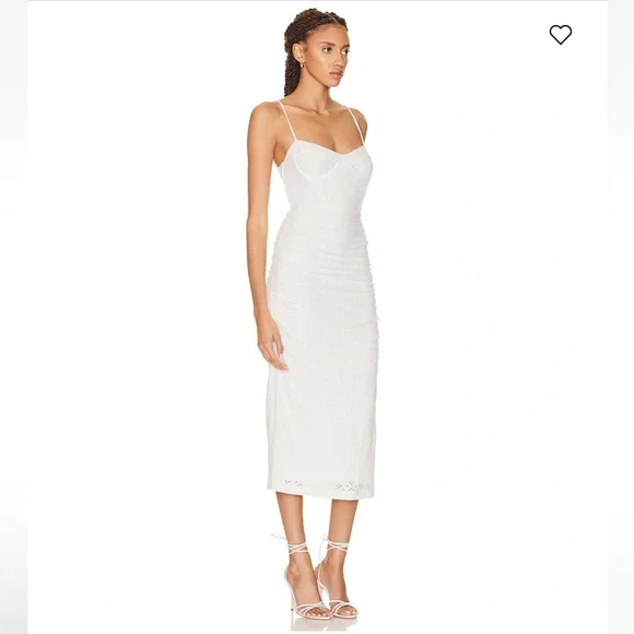 jonathan simkhai Moira Broderie Anglaise Midi Dress - Picture 2 of 7